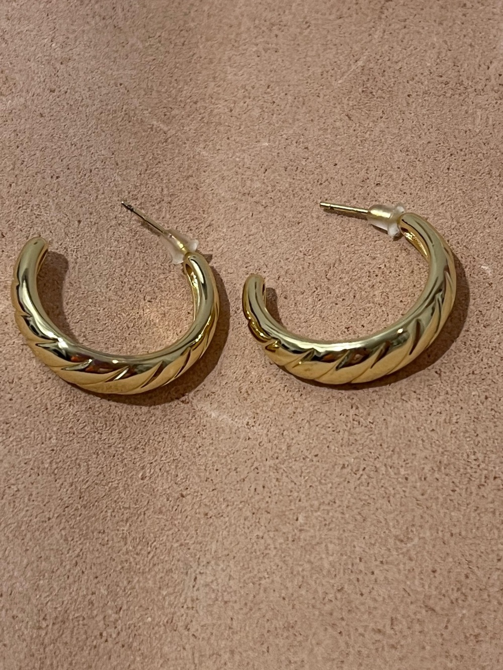 Gold Twisted Hoop Earrings - Women Jewelry